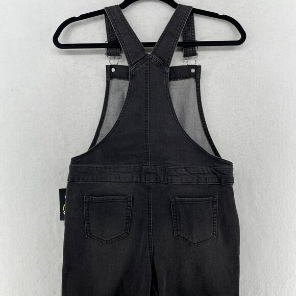 Art Class Girlfriend Overall Bib Girls L Black Denim Overalls With Front Zipper - Picture 11 of 13